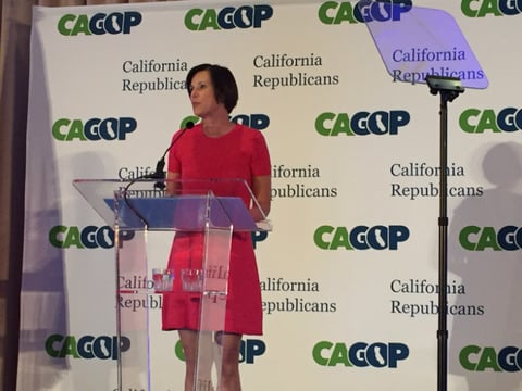 Congresswoman Mimi Walters of Irvine speaks at the 2018 California GOP convention.